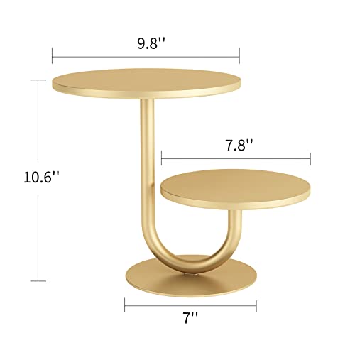 Vivevol 2 Tier Gold Cake Stand, Round Cupcake Stand For Parties, 10/8 Inch, Metal #TOP5