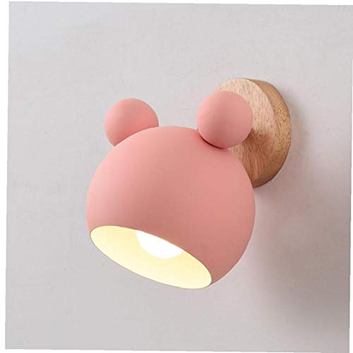 Applique E27 macaron pastel avec support en bois naturel - 5
