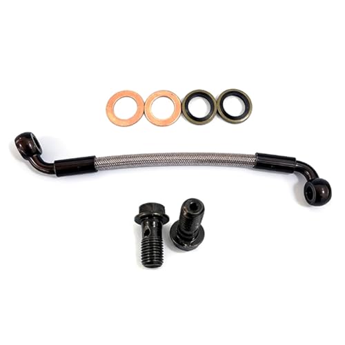 Durite frein tressee M10 avec raccords 90 degres pour un freinage precis et vif