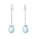 Georg Jensen Pendientes de Mujer de plata con Talla Ovalada Topacio Azul