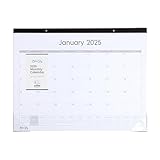 Blue Sky 2025 Monthly Desk Pad Calendar, January 2025 - December 2025, 22' x 17', Trim Tape Binding, Two-Hole Punched, Ruled Daily Blocks, For Office And Classroom, Enterprise