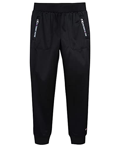 Tommy Hilfiger Girls' Sport Joggers, Lightweight with Zip Up Pockets, FA21 Deep Black, M8/10