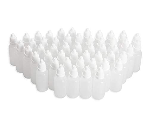 50PCS Empty Refillable Squeezable Plastic Dropper Bottle Eye Liquid Dropper Container Jar Vial