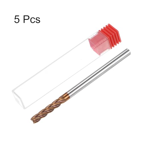 Image of HARFINGTON 5pcs Carbide Square End Mills 6mm (15 /64 inch) Dia 6mm (15 /64 inch) Shank 100mm (4 inch) Extra Long HRC55 TiSiN Coated Micro-Grain Tungsten Carbide 4 Flutes Milling Bit Cutter