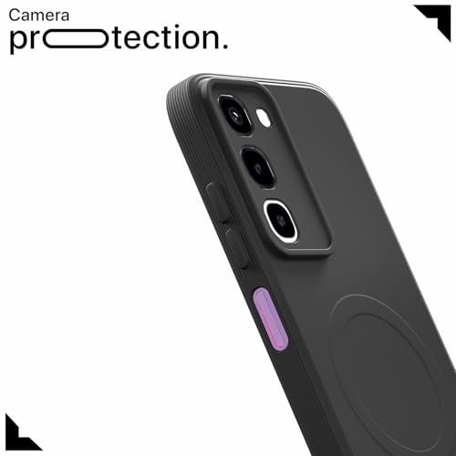 Image of Pikkme Back Cover for Realme P4R 5G Soft Matte Silicone Mag-Safe Design (Mag-Safe Not Support) Camera Protection | Slim Fit Bumper Cover (Black)