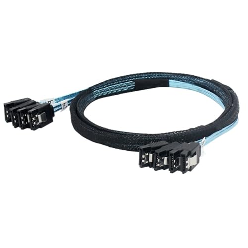 KAGAUOAS SAS 4 SATA Host to 4 SATA 7pin Target Hard Disk 6Gbps Data Server Raid Cable 3.3FT