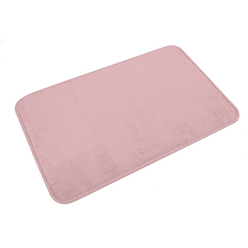 douceur d'intérieur, Tapis de Bain (45 x 75 cm) Vitamine Rose Poudre, Microfibre