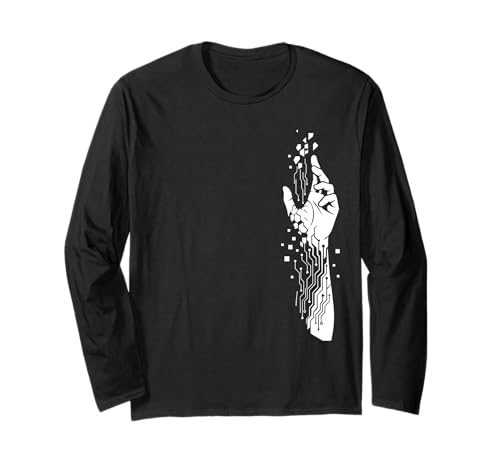 Cyber Arm Futuristic Hand Vaporwave Urban Techwear Aesthetic Long Sleeve T-Shirt