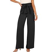 ANRABESS Womens Wide Leg Palazzo Pants Belted High Waisted Business Casual Flowy Long Trousers wi...