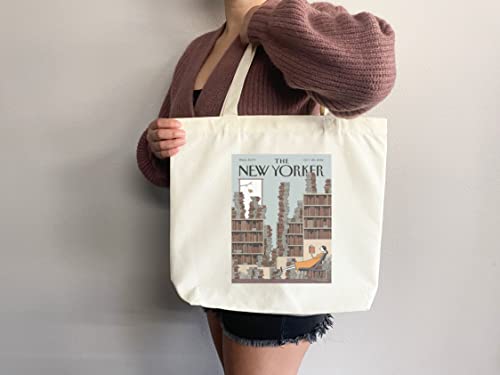 Bolso tote New Yorker con arte de portada de la revista, estilo artístico y elegante, hecho a mano, vegano miniatura 4