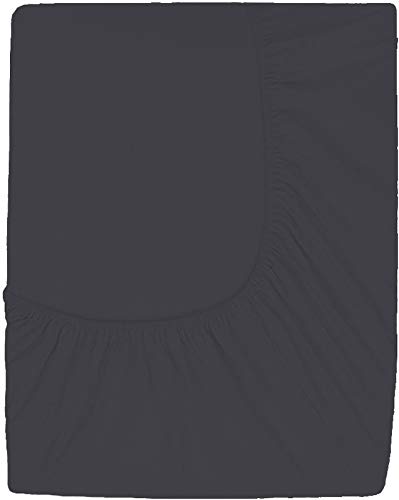 Image of Sweet Dream's 750 Collection Egyptian Cotton Fitted Bedsheet 4 to 12 Inch Matress 15 inch Drop Queen Size Bed (60x72) Inches (5 by 6) Feet + 2 Pillow Covers (18x28), Dark Grey