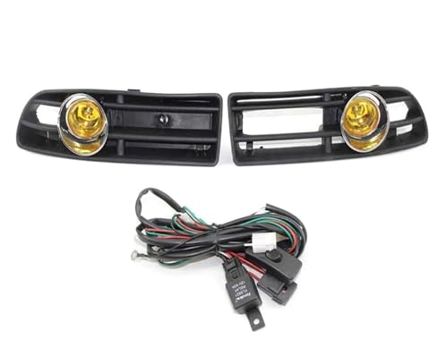 Conjunto de faros antiniebla delanteros y rejillas con arnés para VW Bora Jetta MK4