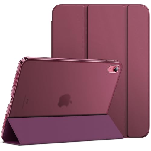 JETech Case for iPad (A16) 11th Generation 11 Inch 2025 / iPad 10th Generation 10.9 Inch 2022, Slim Smart Cover with Hard PC Translucent Back, Supports Touch ID, Auto Wake/Sleep (Wine) by JETech - Used condition - US$6.39
