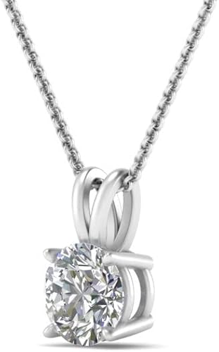 Miniatura 4 de Fascinating Diamonds 12-1 12 Carat LAB GROWN Diamond Solitaire Pendant IGI Certified 14K Gold 4 Prong Diamond Pendant Necklace For Women Very Good
