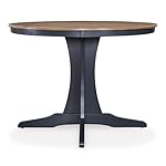 Signature Design by Ashley Landocken Casual Dining Table with Pedestal Base, Light Brown & Blue - Image 4