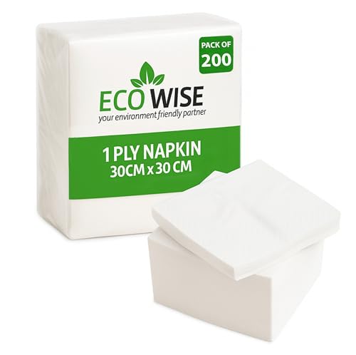 BH | Soft Paper Napkins | Disposable Table Napkin | 1 Ply 30 X 30 cm | 200 Pcs | Ultra Soft & Absorbent | Serviettes Tissue Paper for Wedding Parties Birthday Christmas & Everyday Use - by Best House