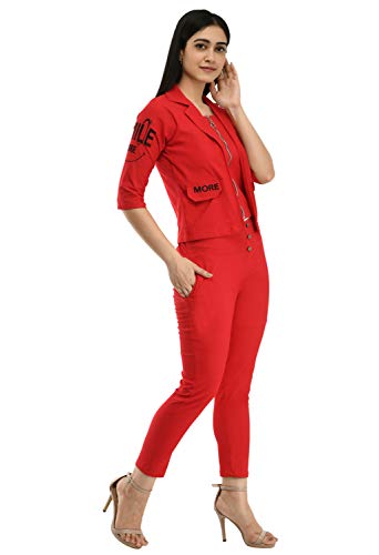 Image of Neysa Women's Maxi Chain Regular Maxi Jacket Dress (Red, Large)