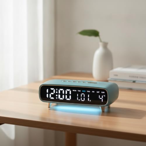 Reloj despertador digital para escritorio y mesas de noche compactas 4