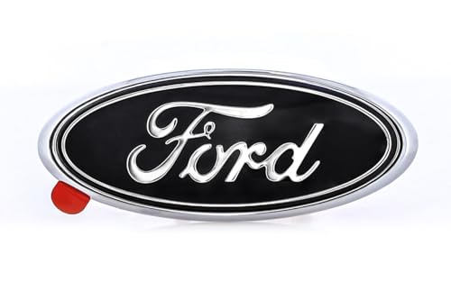 Mini Ford Black Oval Novelty Decorative Logo Chrome Plated Plastic Emblem.