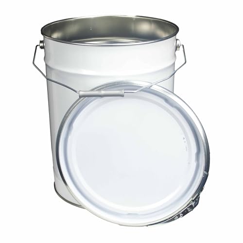 ITP Packaging 20 Litre Metal Pail Bucket Drum with Lid & Ring Closure, UN Approved, Plain Interior for Oil Based Products (1)