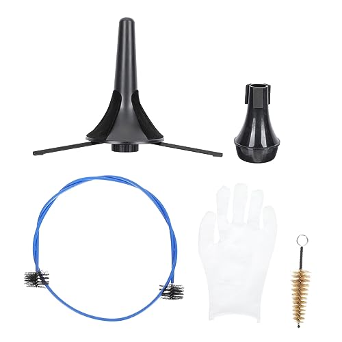 Toddmomy 1Set Trumpet Cleaning Kit with Flexible Horn Brush Storage Rack and Accessories for Thorough Maintenance of Cornets and Instruments
