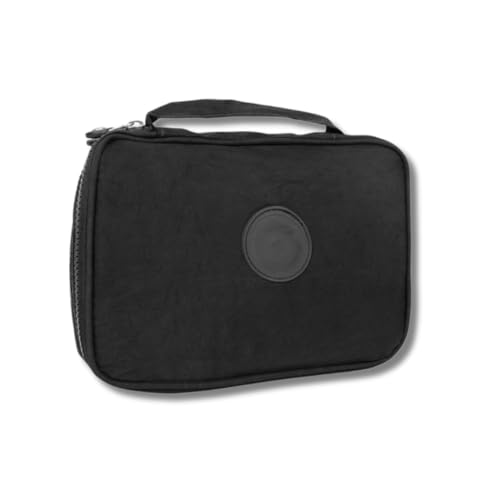 Estojo Escolar Box Grande Preto com 2 Divisórias – Organizador Resistente para Lápis, Canetas e Materiais de Escrita