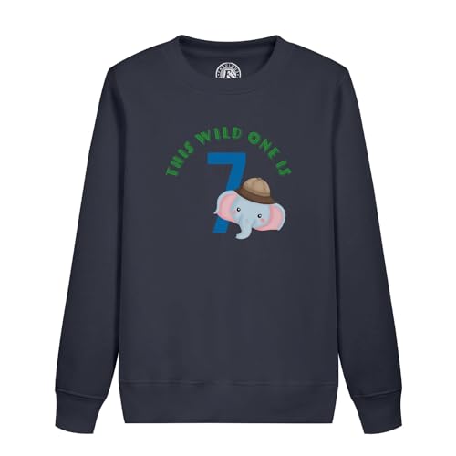 Sweatshirt enfant anniversaire 7 ans safari sauvage pour fête