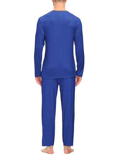 Image of JINSHI Men's Pajama Sets Soft Lightweight Sleepwear Nightwear with Pocket