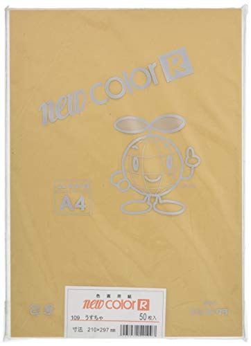 リンテック 色画用紙 ゴークラニューカラーR A4 うすちゃ50枚NO109