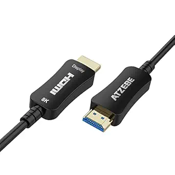 ATZEBE 8K HDMI Fiber Optic Cable 328 FT,Long HDMI 2.1 48Gbps Ultra High Speed 8K60Hz 4K120Hz Dynamic HDR/eARC/HDCP 2.2&2.3/3D,Compatible with PS5 PS4 DVD Player