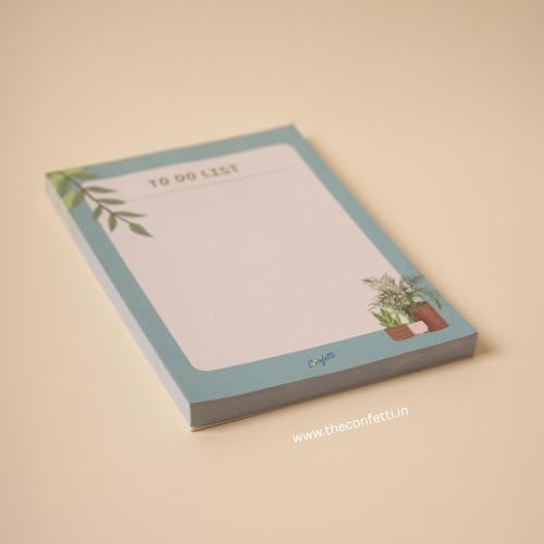 Image of A6 Notepads with 90 GSM Premium Paper | 96 Tearable Pages - Compact Daily Planner for Notes | To-Do Lists, Office, School & Personal Organization (Leafy To Do List)