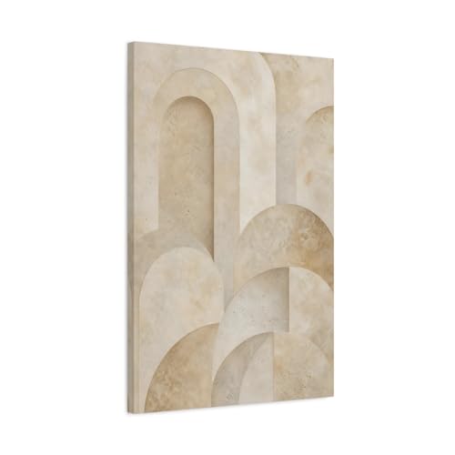 Toile abstraite arches beige de qualité premium avec châssis de 3cm