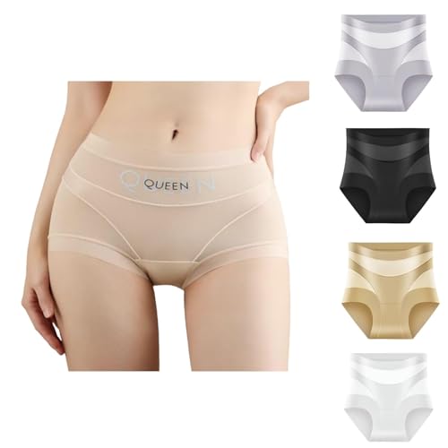 [Maplefea] ショーツ レディース 薄手シームレス補正ショーツ【産婦人科専門家が研究】 シルク ハイウエスト 深ばき 敏感肌対応 締め付けない 10A級抗菌 ゆるふわ快眠 お腹すっぽり 美尻デザイン 無縫製下着 女性向