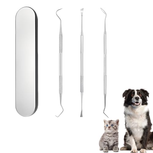 Juguta 3 Pezzi Kit Igiene Orale per Animali Domestici, Strumenti Pulizia Denti per Cani e Gatti, Rimozione Tartaro e Placca, Raschietto Tartaro, Kit Cura Dentale per Cani, Strumenti per Pulizia Denti