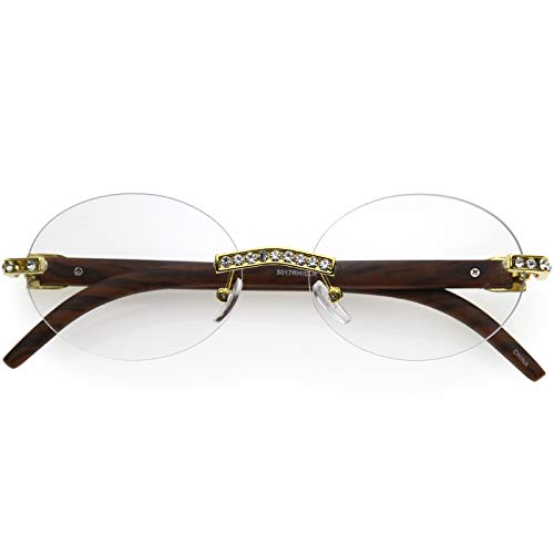 zeroUV Oval Premium Rhinestones Decorated Blue Light Blocking Glasses