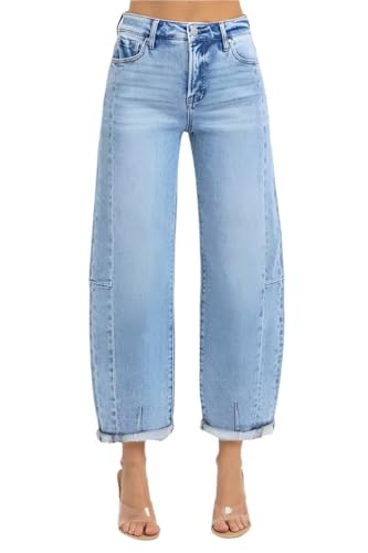 SALT TREE Risen Jeans - High Rise Barrel Jeans - RDP59332