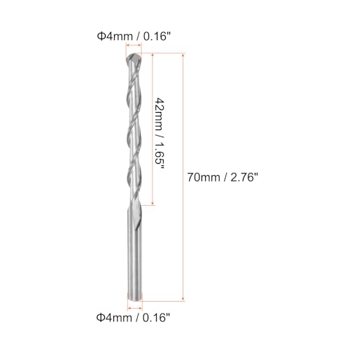 Image of HARFINGTON Ball Nose End Mill 4mm Diameter 42mm Cutting Length 4mm Shank High Speed Steel 2 Flutes Spiral Upcut CNC Router Bits
