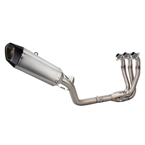 Auspuff Escape Moto Für Tr&iumph Für Street Triple 765 765RS Motorradauspuff Komplettsystem Montage Vorne Mittelrohr Verbinden Schalldämpfer(Silver)