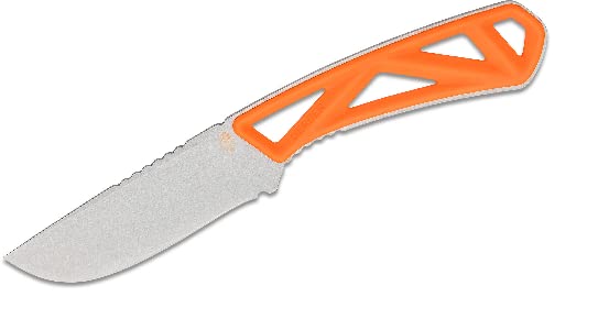 Gerber Exo-Mod Fixed Blade Knife, Stonewashed 420HC Drop Point Plain Blade, Orange Handles, Snap-Together Modular Sheath