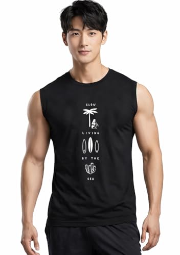 Image of JUGULAR Tank Tops Sleeveless T-Shirt for Men Gym Wear Vest Printed Stylish Round Neck Running for Sports Workout Fitness & Casual or Beach Wear