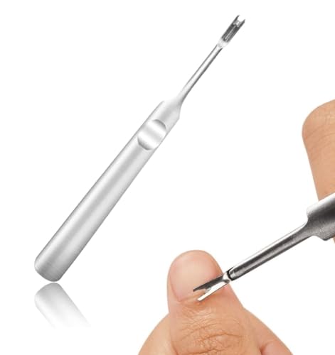 ZAUKY 1 PCS Professional Silver Stainless Steel Finger Cuticle Cleaner Fork Pusher Nail Art Tools Manicure Pedicure Tools Dead Skin Remover Callus Removal Tools for Unisex Adult - Image 2