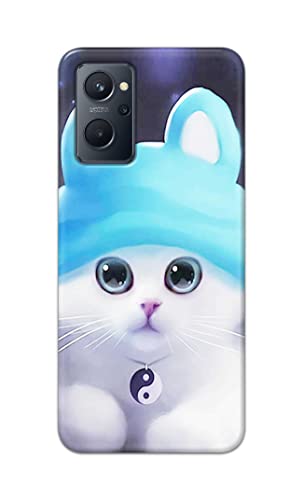 Image of Chinese Cutie Kitten Cat Big Eyes Lovely Girl Ears Hard Back Case Cover for Realme 9i Back Cover -(J5) VNS2221