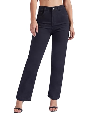 Image of Miss Chase Women's Straight High Rise Stretchable Denim Jeans
