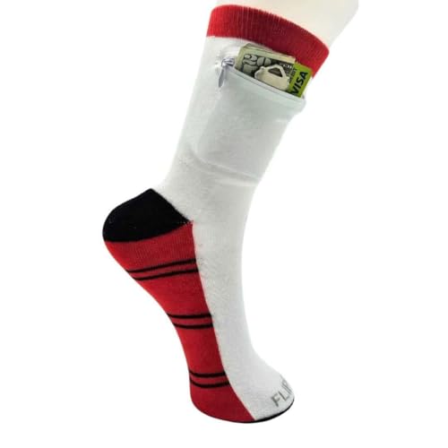 Flippysox Zipper Sock Wallet - Cotton & Polyester Zipper Socks with...