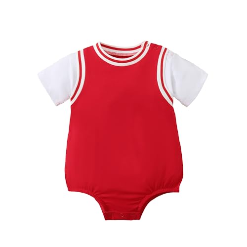 Chichoo Newborn Baby Boy Basketball Bodysuits, Sport Jersey for Toddler Boys, Baby Basketball Clothes Outfits 0-24 Months Infant Onsies