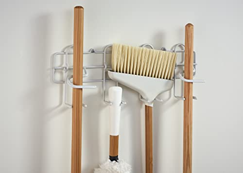 image for ClosetMaid 3462 Broom & Mop Holder for Wall or Door Mount, Durable Whi