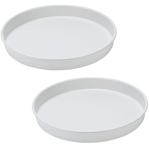 Amolliar Trays for Household Purposes, Lazy Susan Turntable Organizer, Metal Rotating Spice Rack for Kitchen Fridge, Cabinet, Countertop, Vanity, Pantry Storage, Under Sink Organizer, White 10' 2 Pack