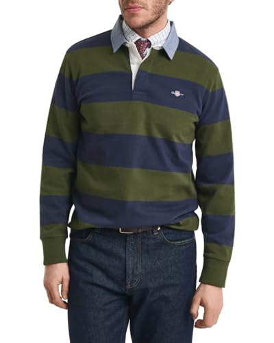 Image of GANT REG Chambray Stripe Heavy Rugger, Green, XXL