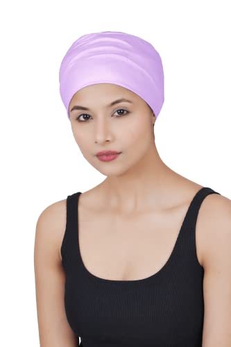 Image of The Headscarves Women Silky Soft Bamboo Viscose Sleep Cap for Hair Loss Chemo Headwear Skull Cap Free Size (Multicolor) (HS3 Multicolor)