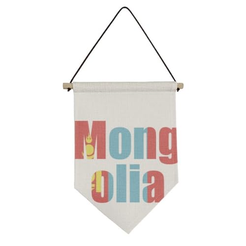 Drapeau de la Mongolie en toile pour cacher les defauts muraux
